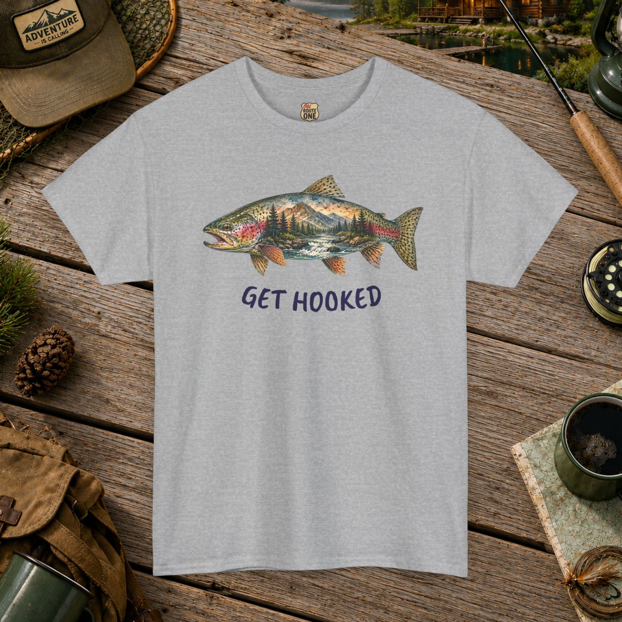 Get Hooked Trout Fishing T‑Shirt