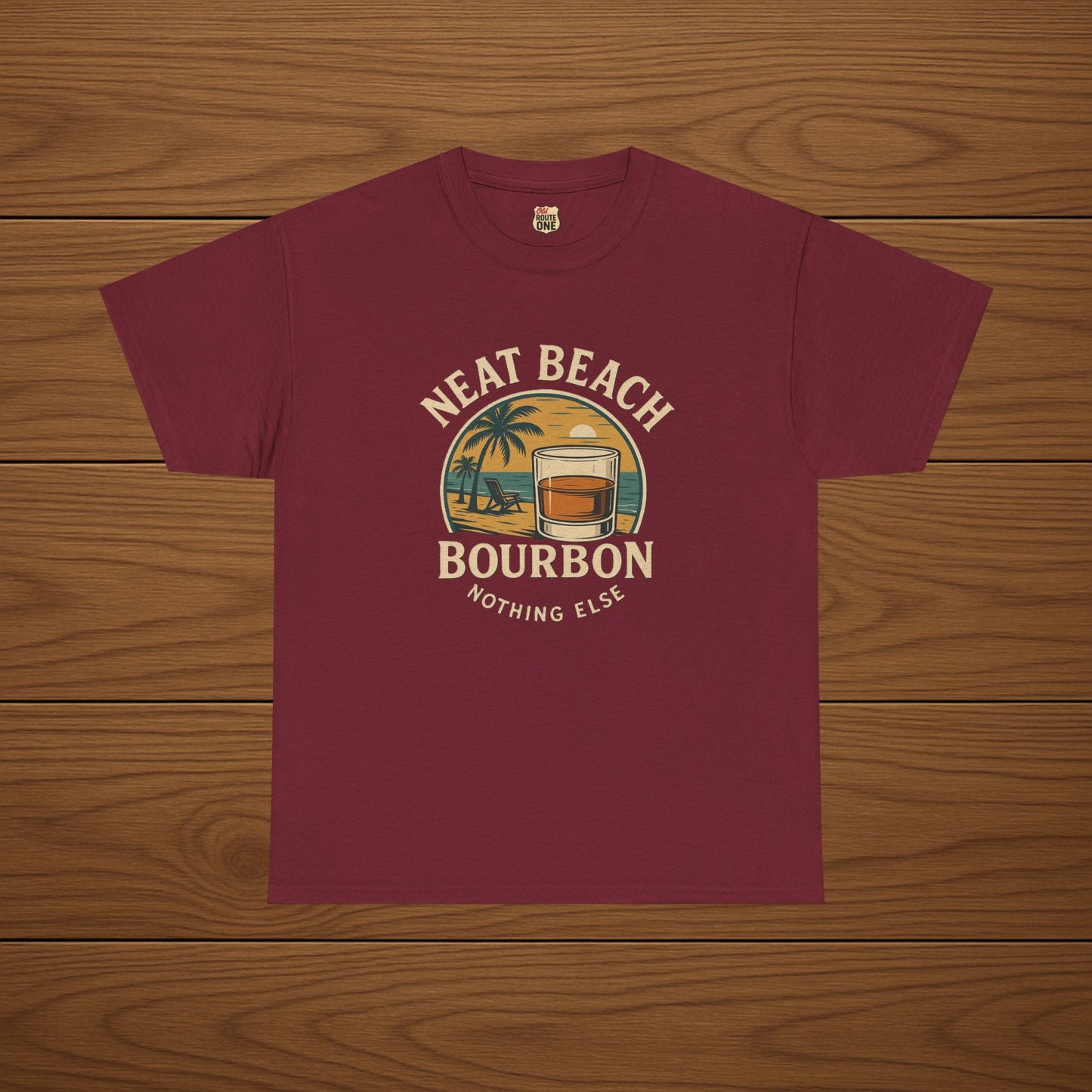 NEAT BEACH Cotton T-shirt, Stylish Casual Wear, Gift for Whiskey Enthusiasts, Perfect for Parties & Celebrations