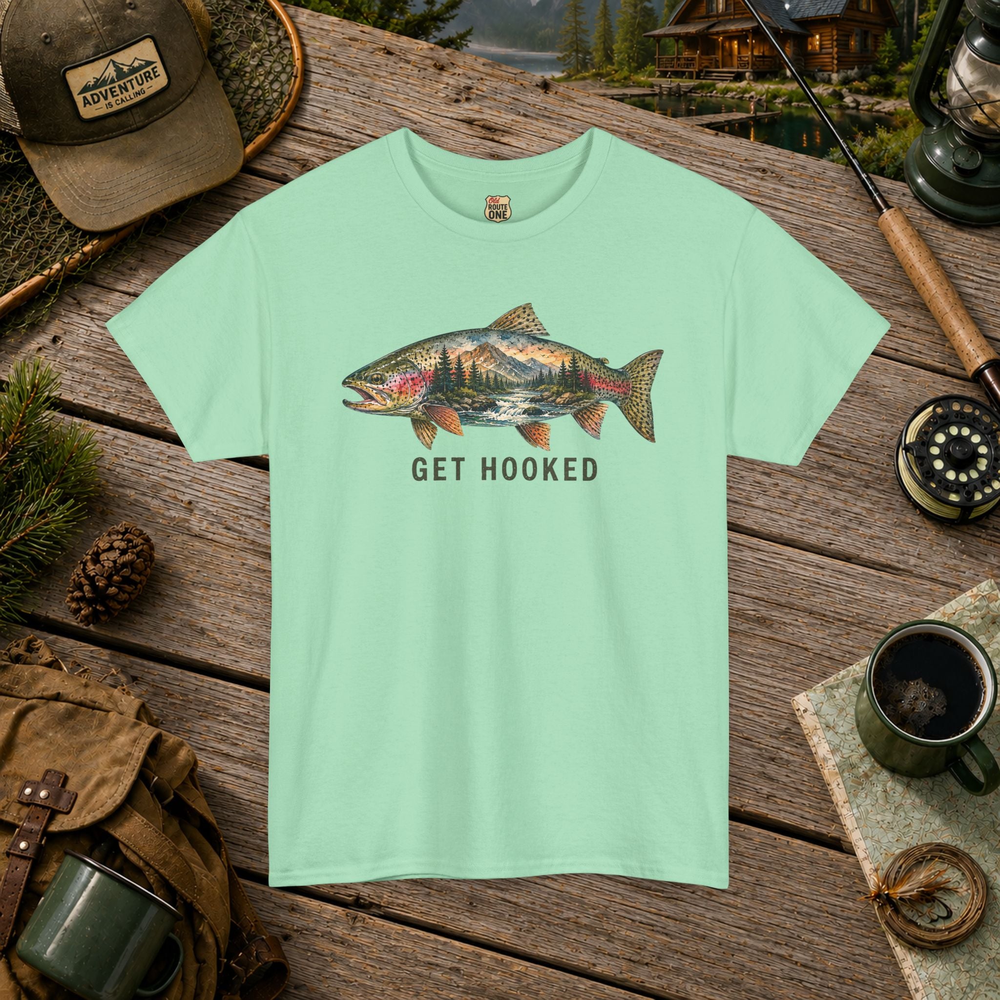 Get Hooked Trout Fishing T‑Shirt