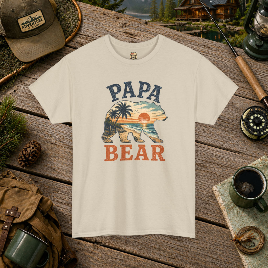Papa Bear T-Shirt beach scene