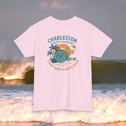 Charleston South Carolina Every Hour Is Happy Hour, Everyday Tees, Gift for Him/Her, Comfortable Fashion, Eco-Friendly