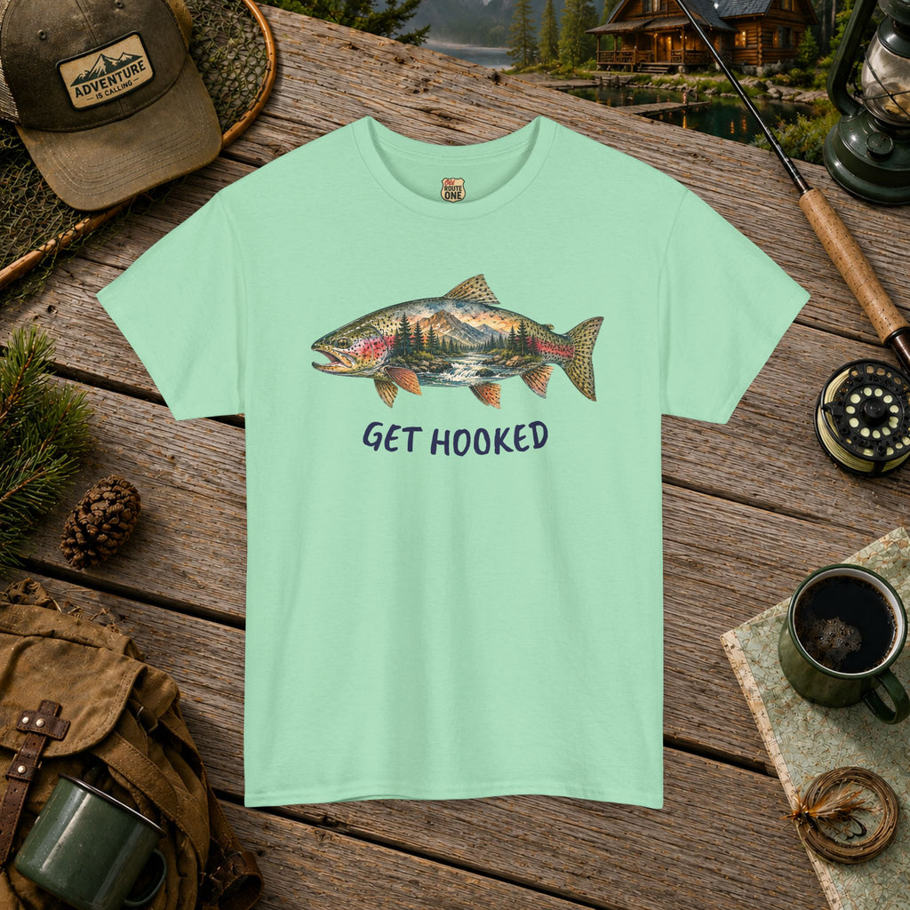 Get Hooked Trout Fishing T‑Shirt