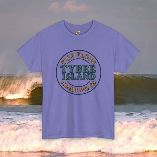 Tybee Island Flip Flops and Crab Pots , Everyday Tees, Gift for Him/Her, Comfortable Fashion, Eco-Friendly