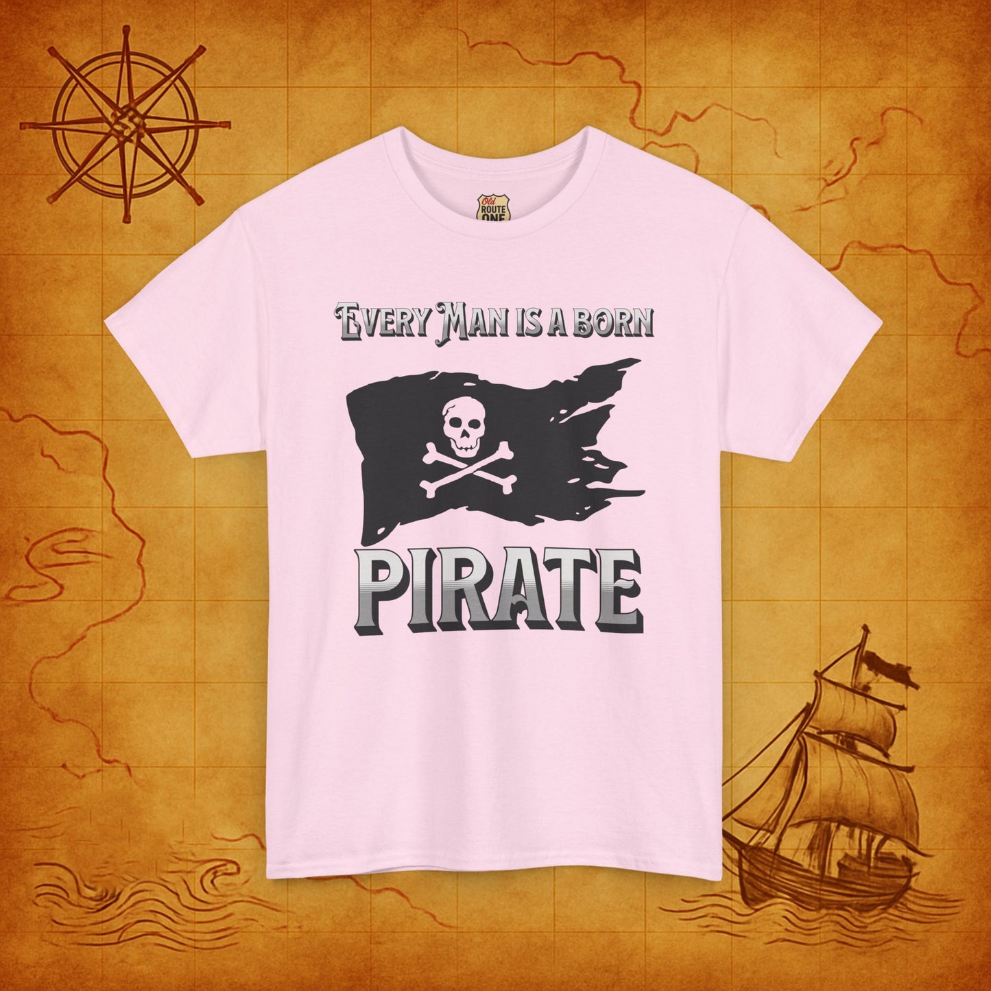 Every Man is a Born Pirate, Flag Skull & Cross Bones Tee
