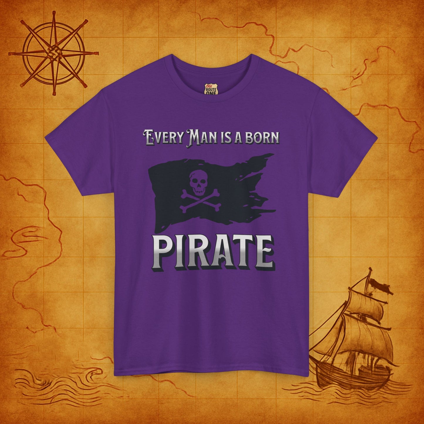 Every Man is a Born Pirate, Flag Skull & Cross Bones Tee