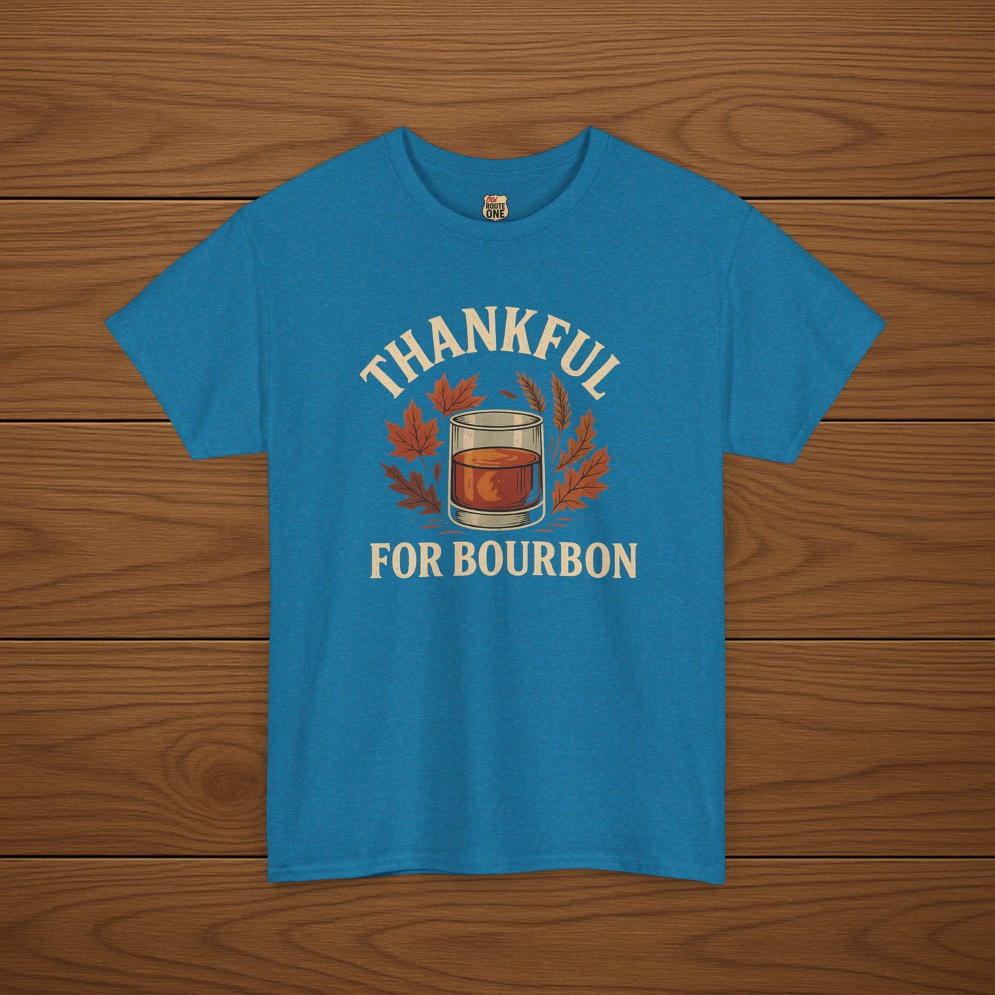 THANKFUL FOR BOURBON Cotton T-shirt, Stylish Casual Wear, Gift for Whiskey Enthusiasts, Perfect for Parties & Celebrations