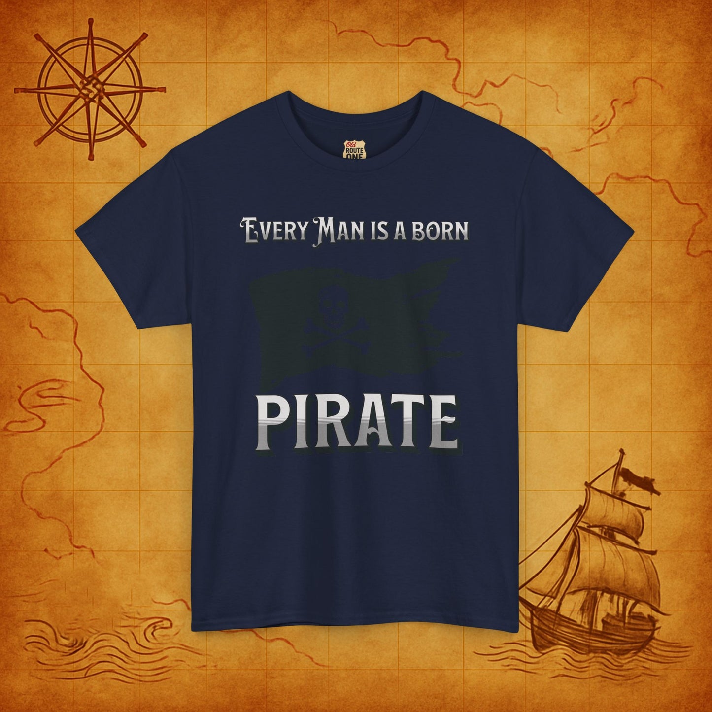 Every Man is a Born Pirate, Flag Skull & Cross Bones Tee