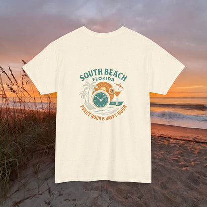 South Beach Florida Every Hour Is Happy Hour, Everyday Tees, Gift for Him/Her, Comfortable Fashion, Eco-Friendly
