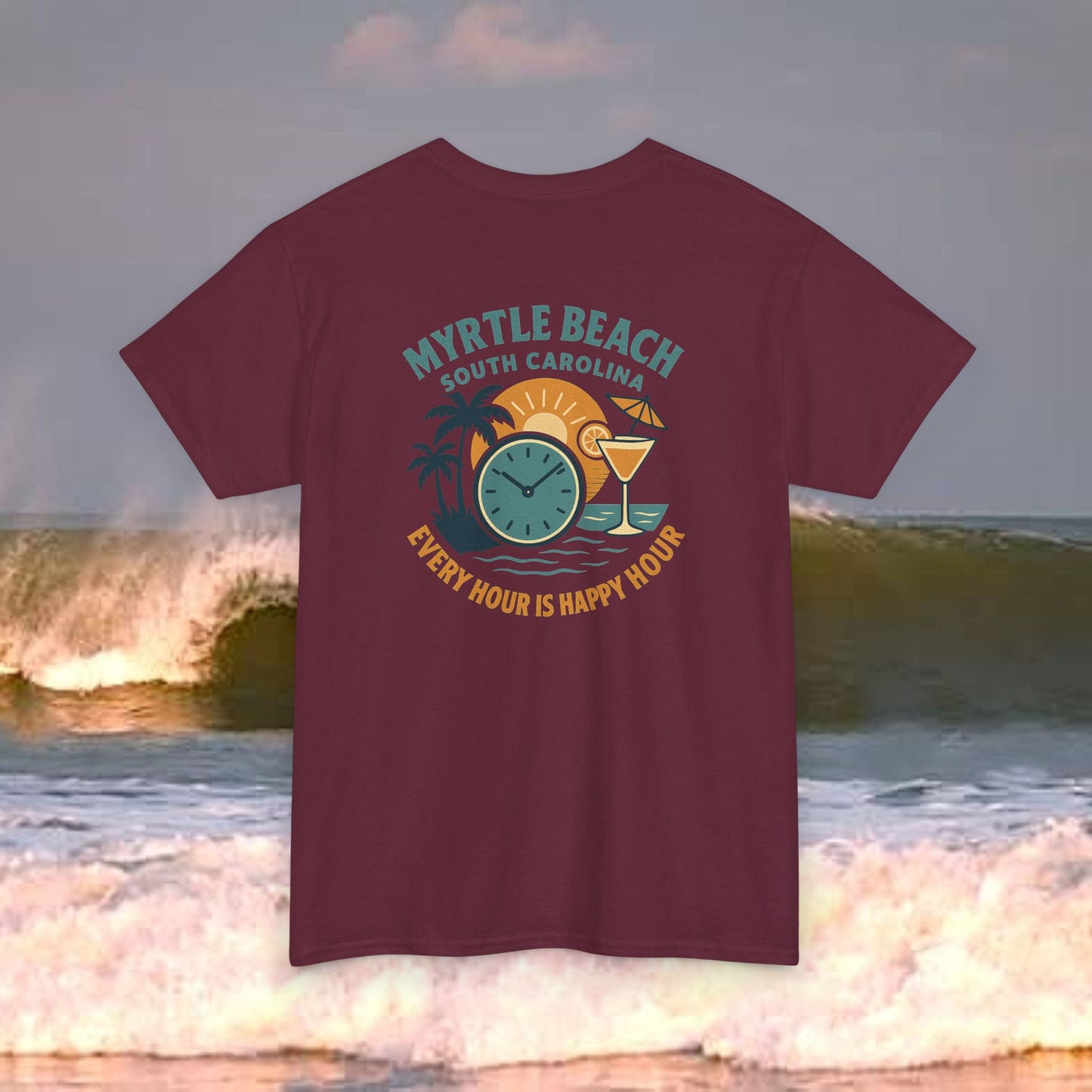 Myrtle Beach South Carolina Every Hour Is Happy Hour, Everyday Tees, Gift for Him/Her, Comfortable Fashion, Eco-Friendly