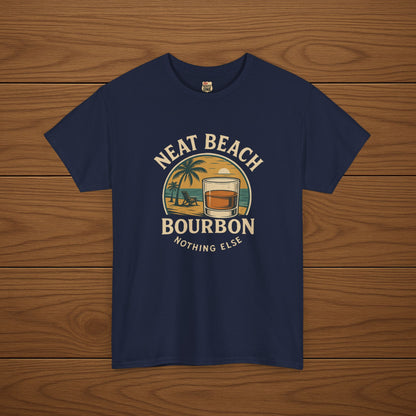 NEAT BEACH Cotton T-shirt, Stylish Casual Wear, Gift for Whiskey Enthusiasts, Perfect for Parties & Celebrations
