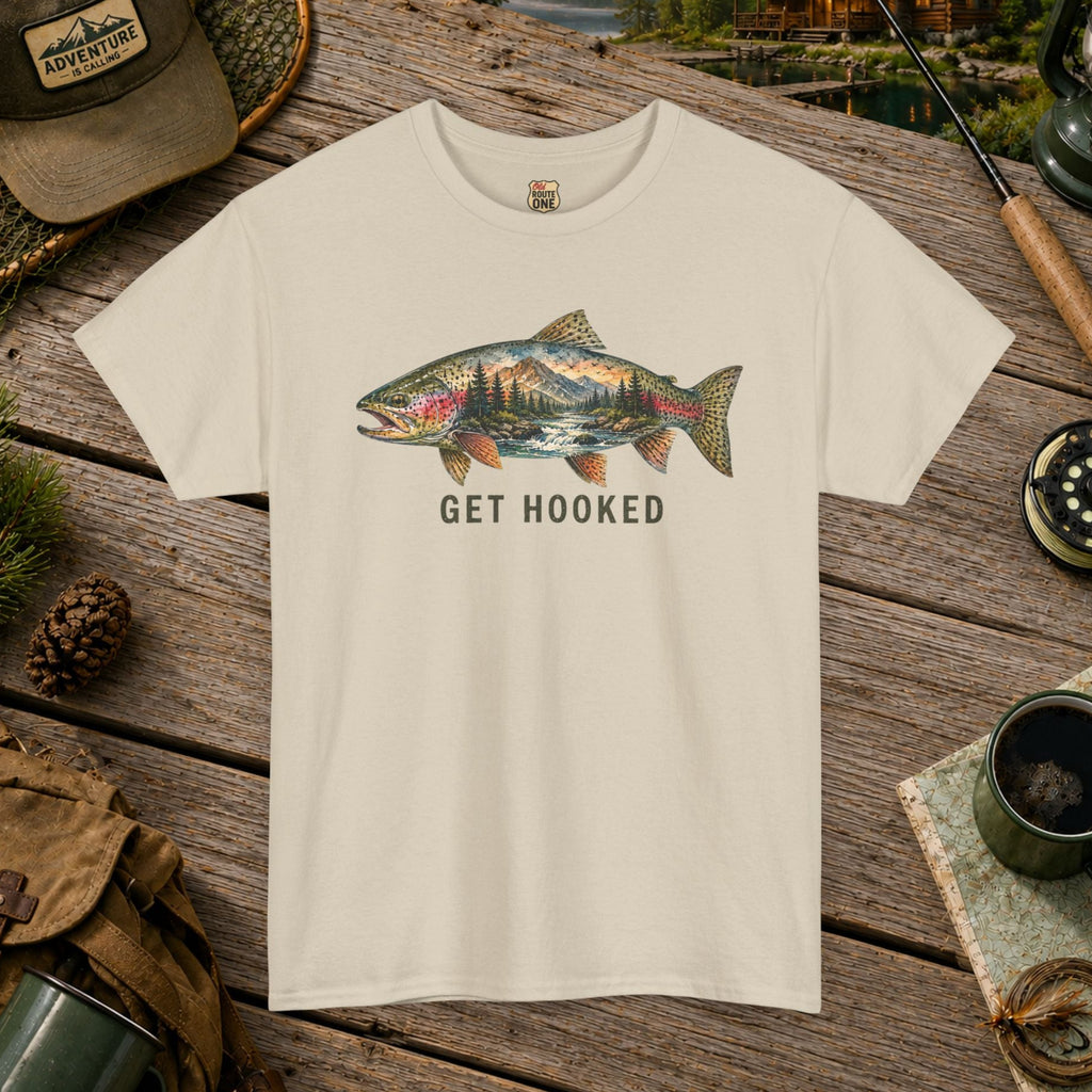 Get Hooked Trout Fishing T‑Shirt