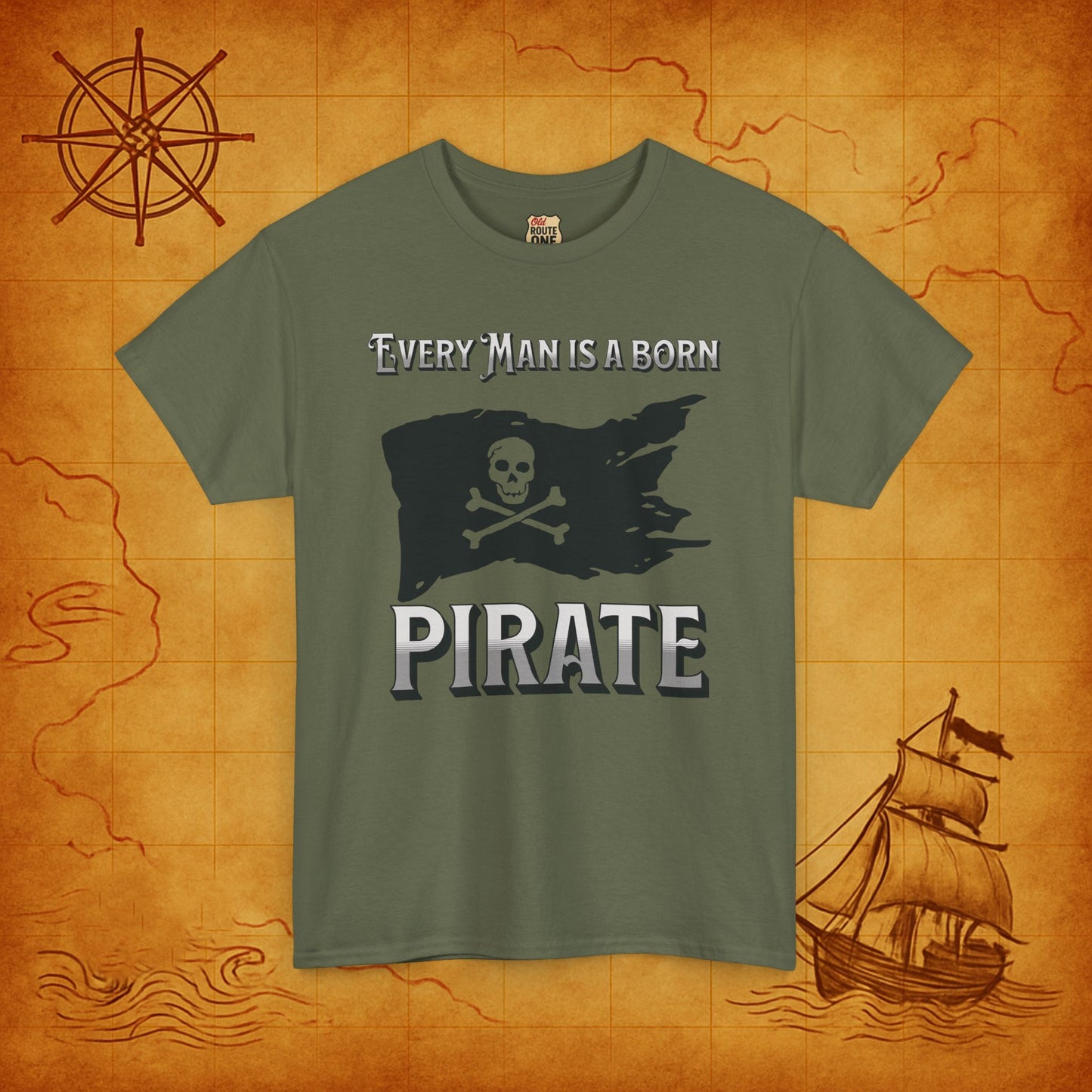 Every Man is a Born Pirate, Flag Skull & Cross Bones Tee