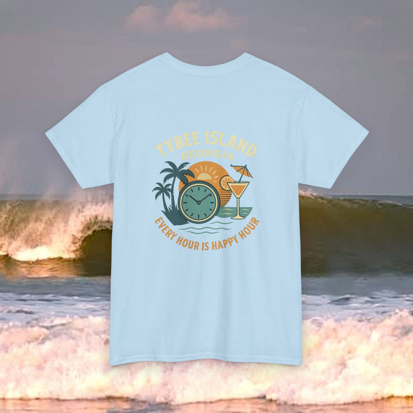 Tybee Island Georgia Vacation Every Hour Is Happy Hour, Everyday Tees, Gift for Him/Her, Comfortable Fashion, Eco-Friendly