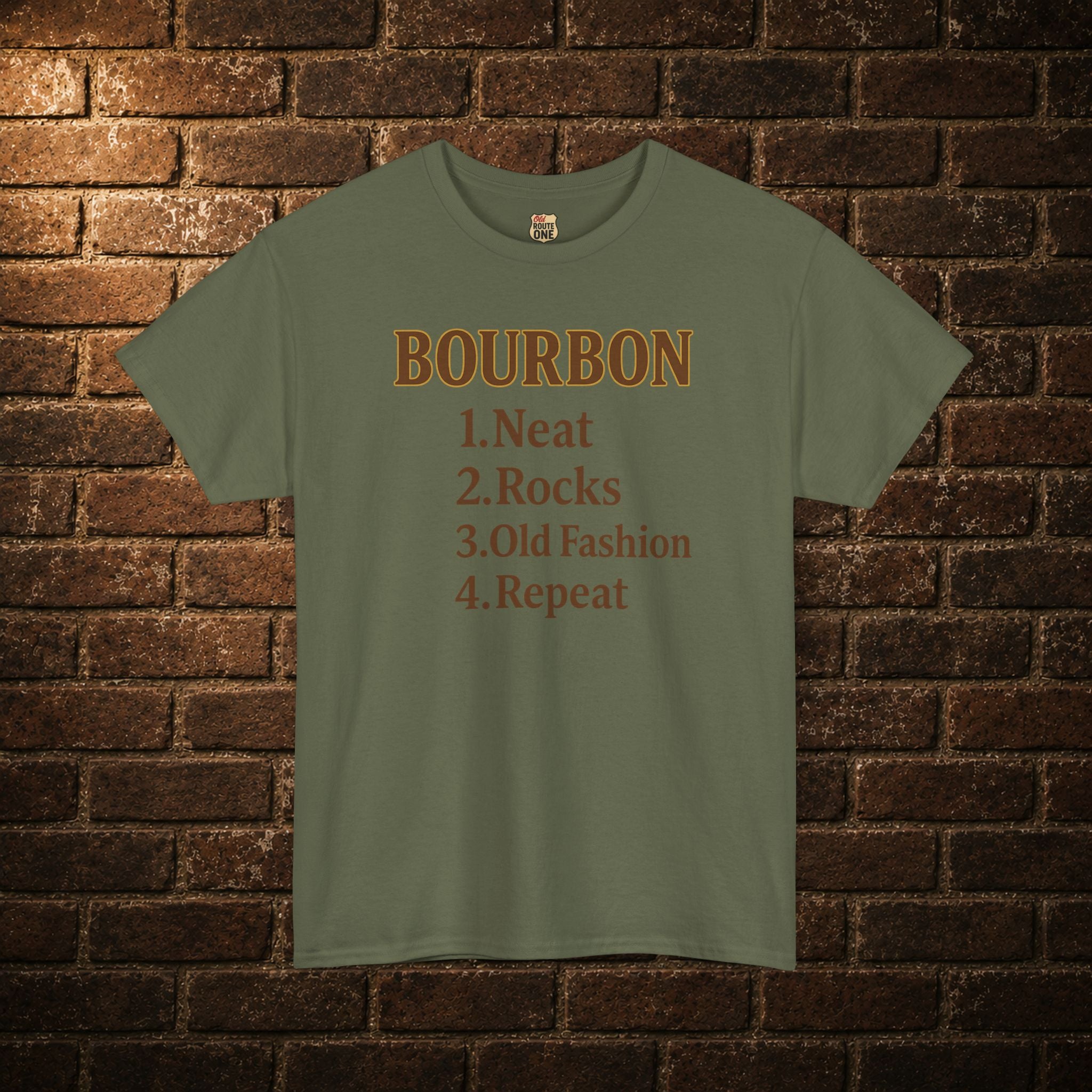 Bourbon Neat, Rocks, Old Fashion, Repeat T-shirt