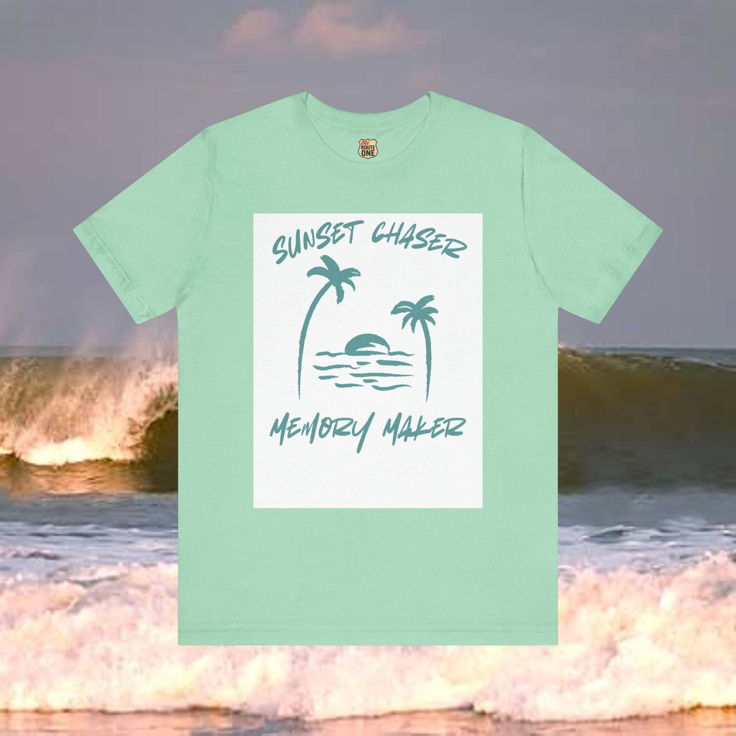 Sunset Chaser Memory Maker T-shirt Tropical Beach Design, Coastal Freedom Collection