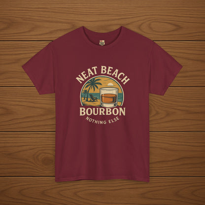 NEAT BEACH Cotton T-shirt, Stylish Casual Wear, Gift for Whiskey Enthusiasts, Perfect for Parties & Celebrations