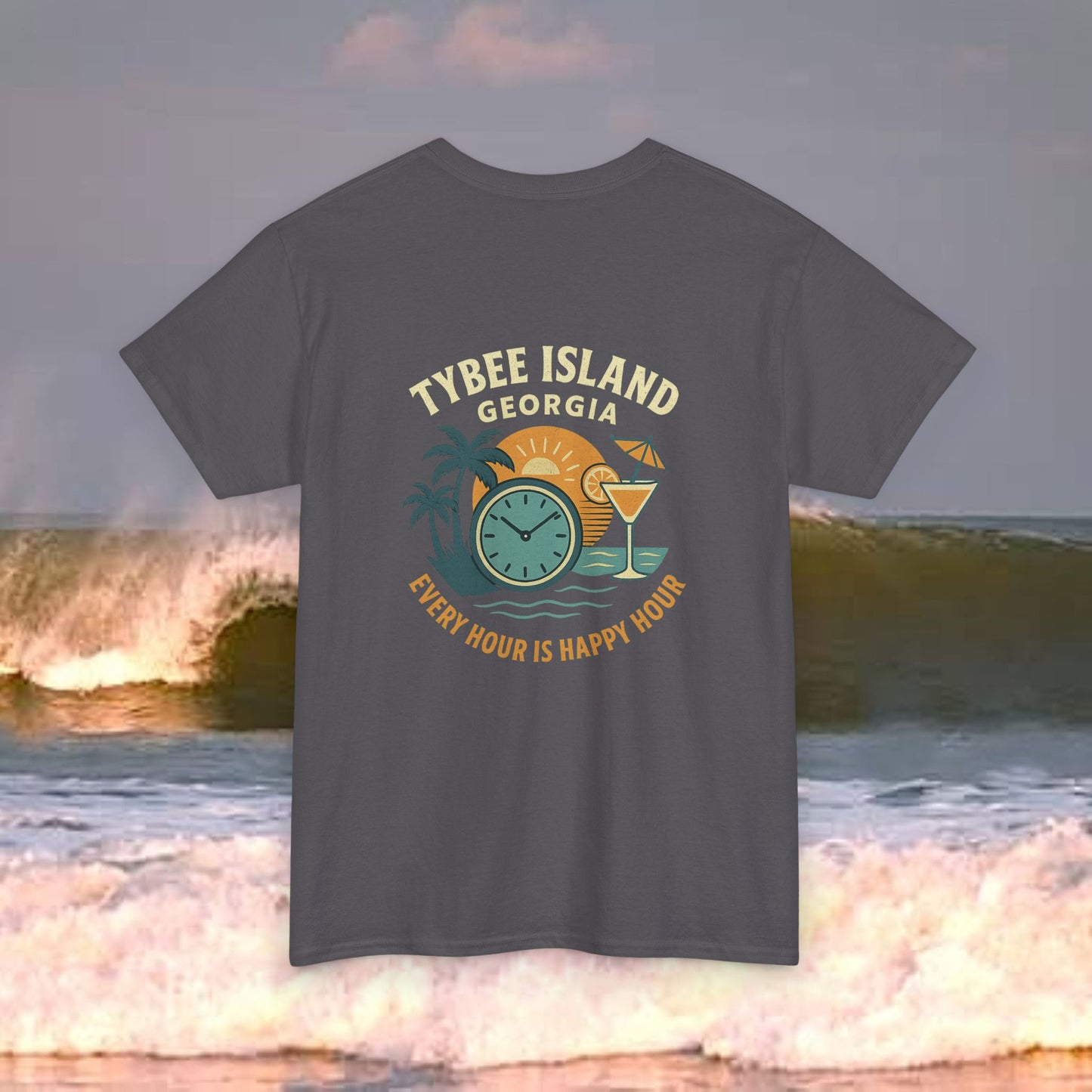 Tybee Island Georgia Vacation Every Hour Is Happy Hour, Everyday Tees, Gift for Him/Her, Comfortable Fashion, Eco-Friendly