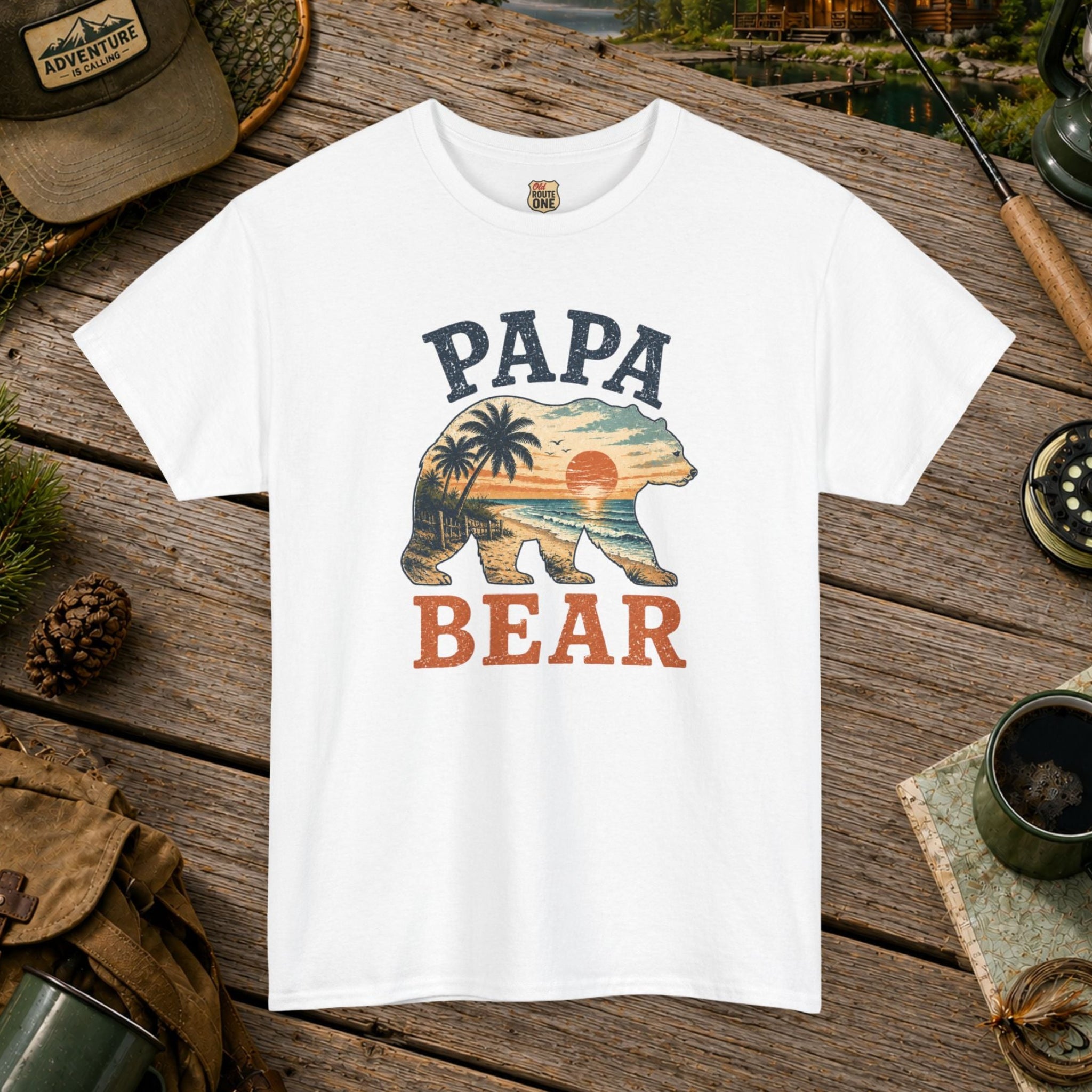 Papa Bear T-Shirt beach scene