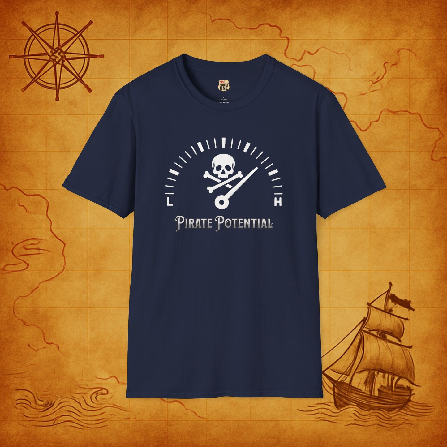 Pirate Potential T-Shirt, Fun Graphic Tee, Casual Gift Apparel, Perfect for Parties, For Him/Her