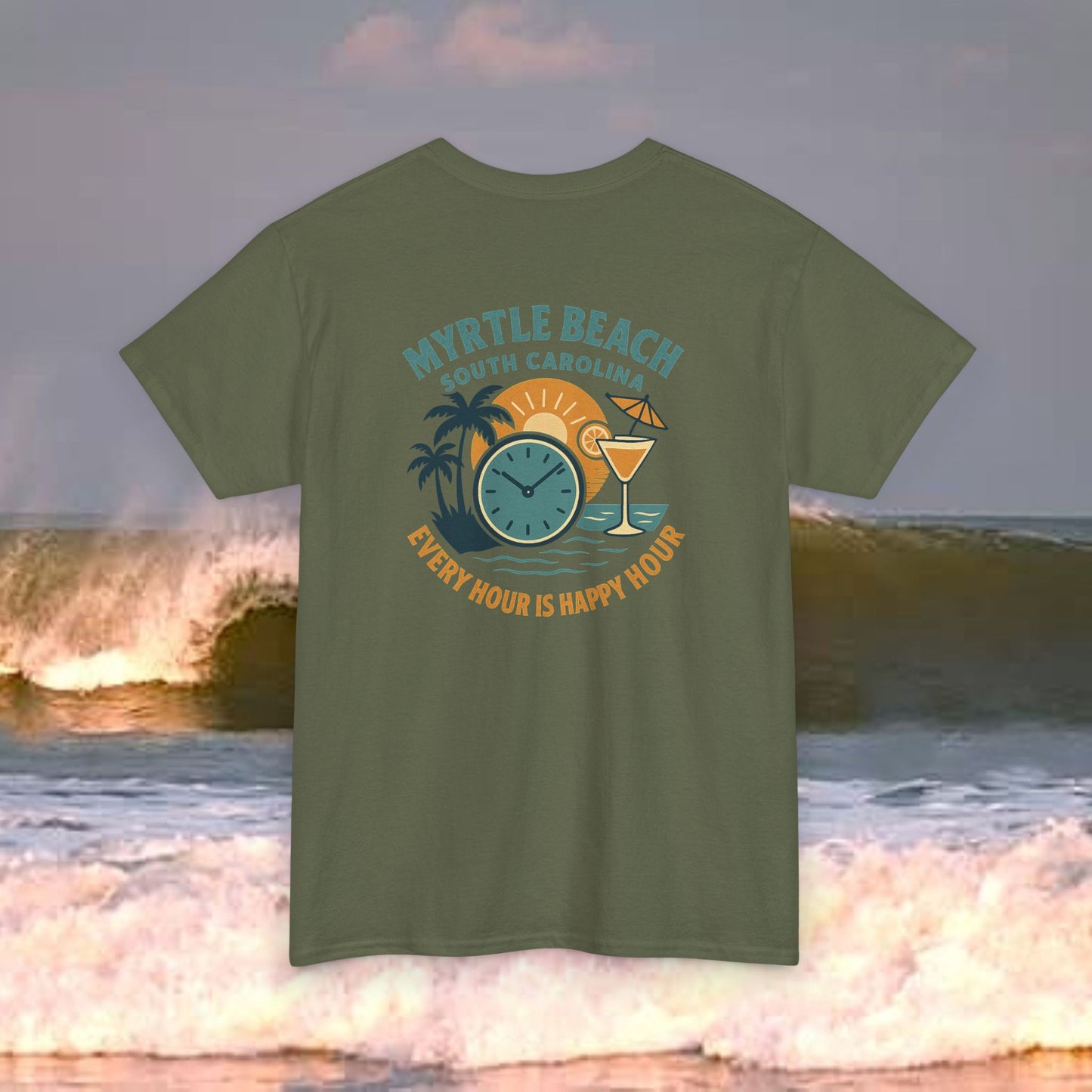 Myrtle Beach South Carolina Every Hour Is Happy Hour, Everyday Tees, Gift for Him/Her, Comfortable Fashion, Eco-Friendly