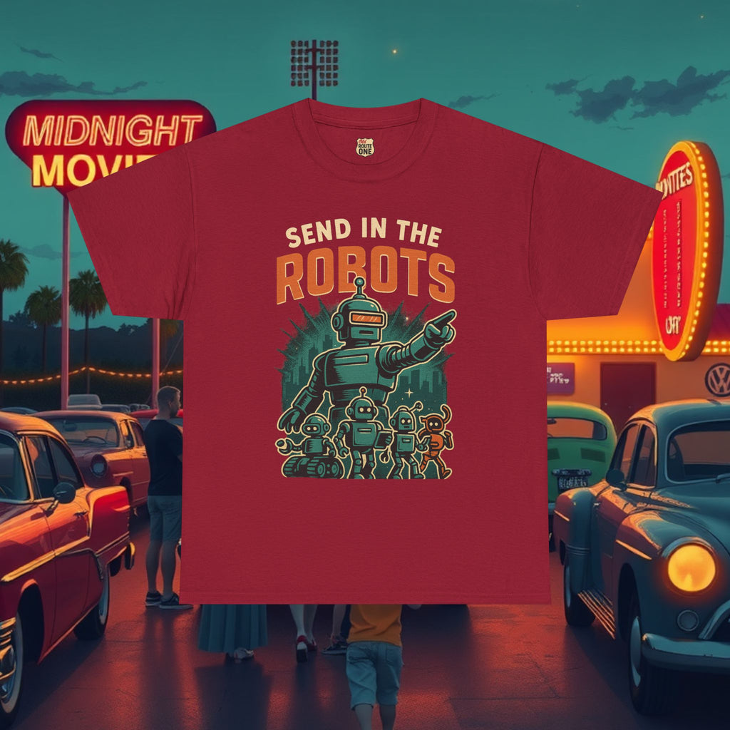 SEND IN THE ROBOTS retro Sci-Fi shirt