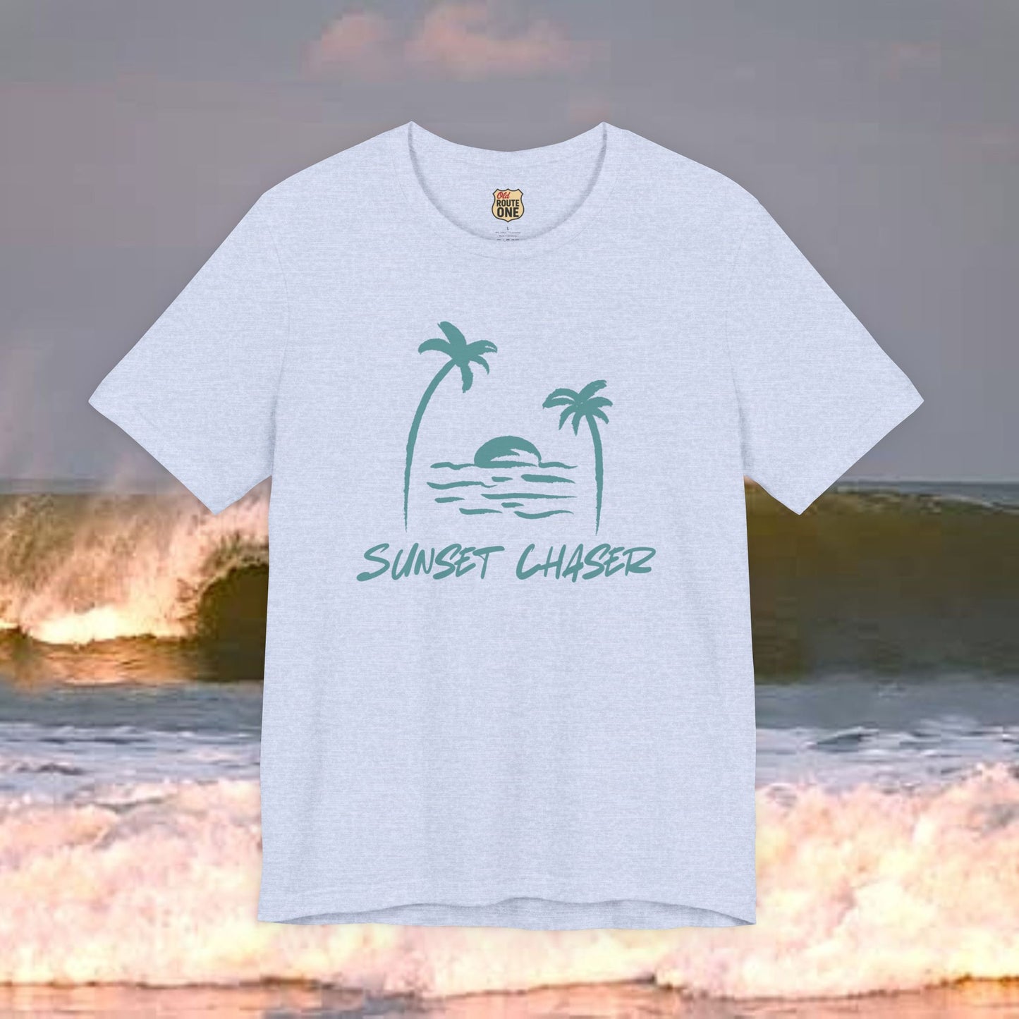 Sunset Chaser T-shirt Tropical Beach Design, Coastal Freedom Collection