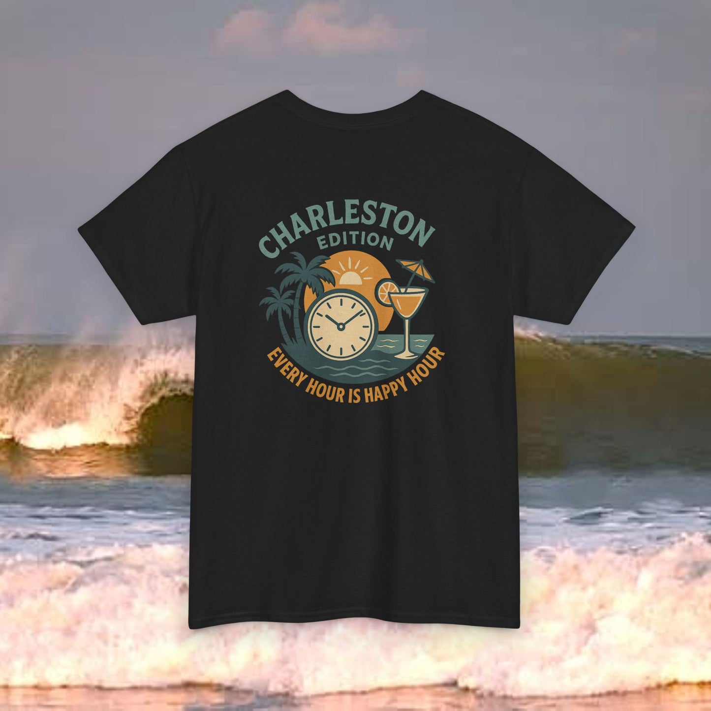 Charleston Edition Every Hour Is Happy Hour, Everyday Tees, Gift for Him/Her, Comfortable Fashion, Eco-Friendly