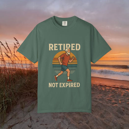 Retired Not Expired Marathon Runner, Retirement Gift T-Shirt Dad Birthday tshirt Granddad gift Retired Father Gift Shirt Nature Lover Gift Hiking Tee Outdoors shirt