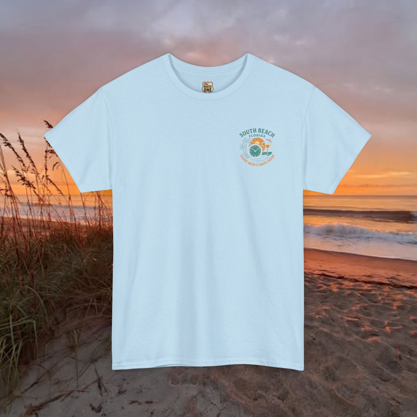 South Beach Florida Every Hour Is Happy Hour, Everyday Tees, Gift for Him/Her, Comfortable Fashion, Eco-Friendly