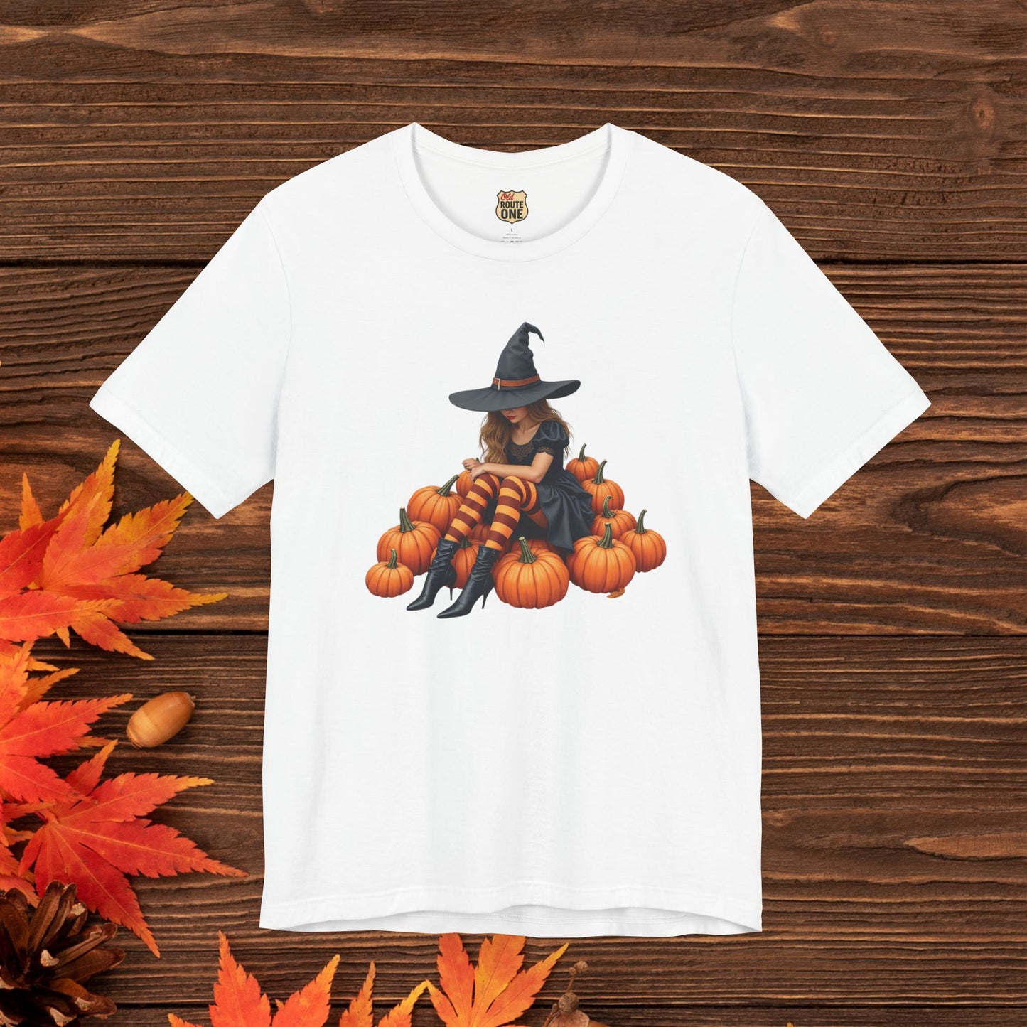 Shy Halloween Witch Short Sleeve Tee - Spooky Fashion, Autumn Style, Pumpkin Lovers Gift, Cute Witch Shirt, Festival Apparel, Comfy [...]