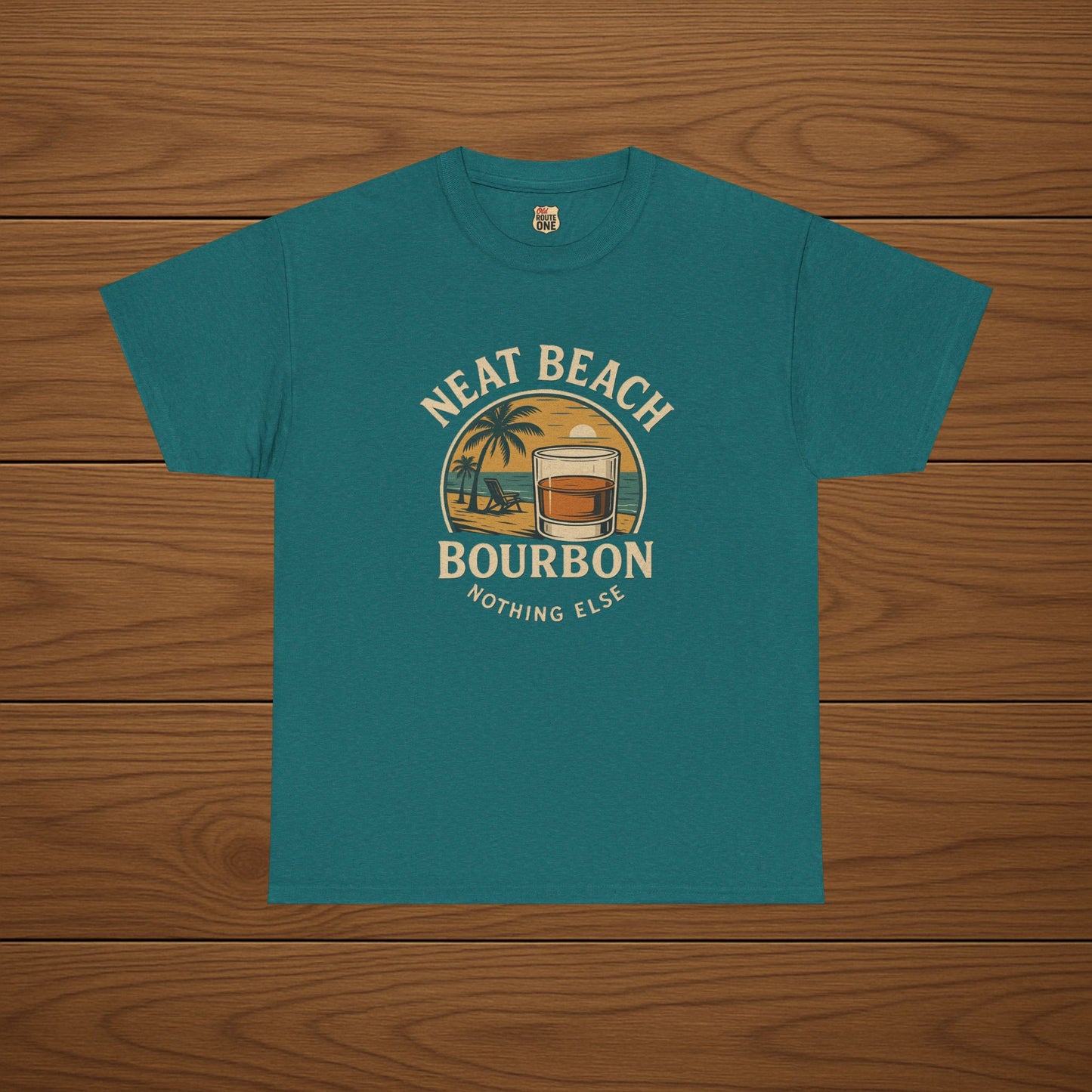 NEAT BEACH Cotton T-shirt, Stylish Casual Wear, Gift for Whiskey Enthusiasts, Perfect for Parties & Celebrations