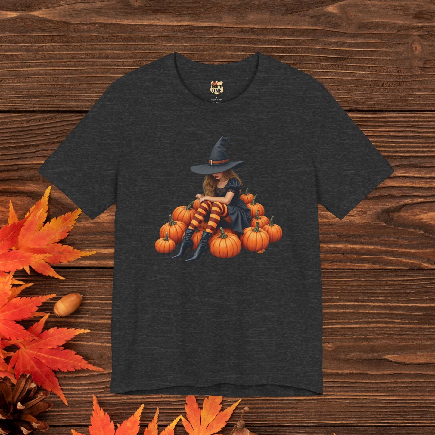 Shy Halloween Witch Short Sleeve Tee - Spooky Fashion, Autumn Style, Pumpkin Lovers Gift, Cute Witch Shirt, Festival Apparel, Comfy [...]