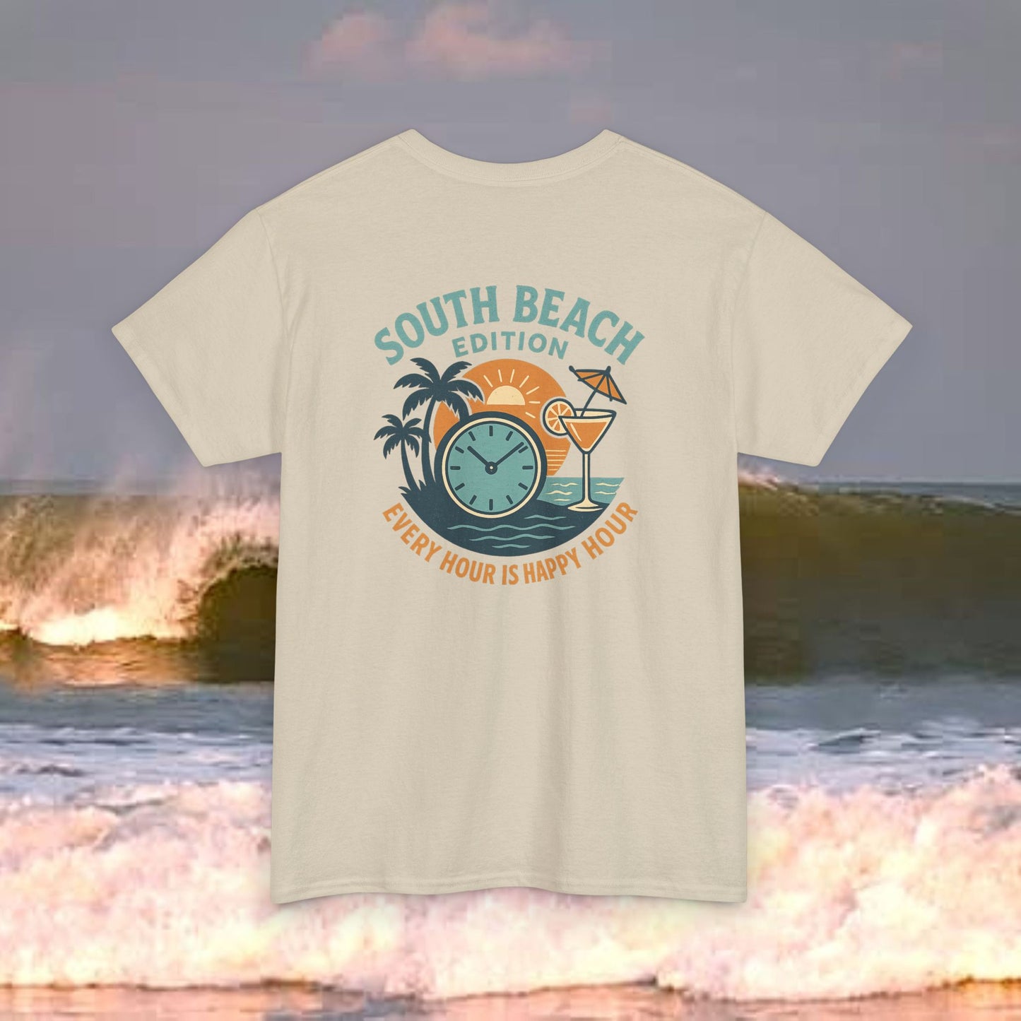 South Beach Edition Every Hour Is Happy Hour, Everyday Tees, Gift for Him/Her, Comfortable Fashion, Eco-Friendly