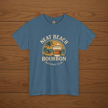NEAT BEACH Cotton T-shirt, Stylish Casual Wear, Gift for Whiskey Enthusiasts, Perfect for Parties & Celebrations