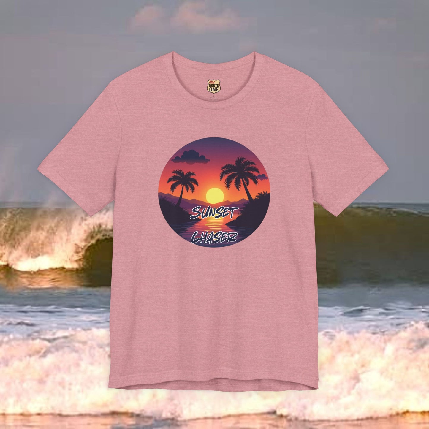 Sunset Chaser T-shirt,  tropical palms, comfy cozy beach shirt
