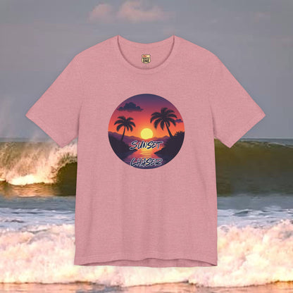 Sunset Chaser T-shirt,  tropical palms, comfy cozy beach shirt