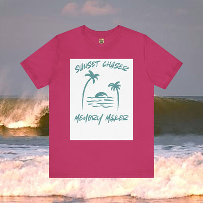 Sunset Chaser Memory Maker T-shirt Tropical Beach Design, Coastal Freedom Collection