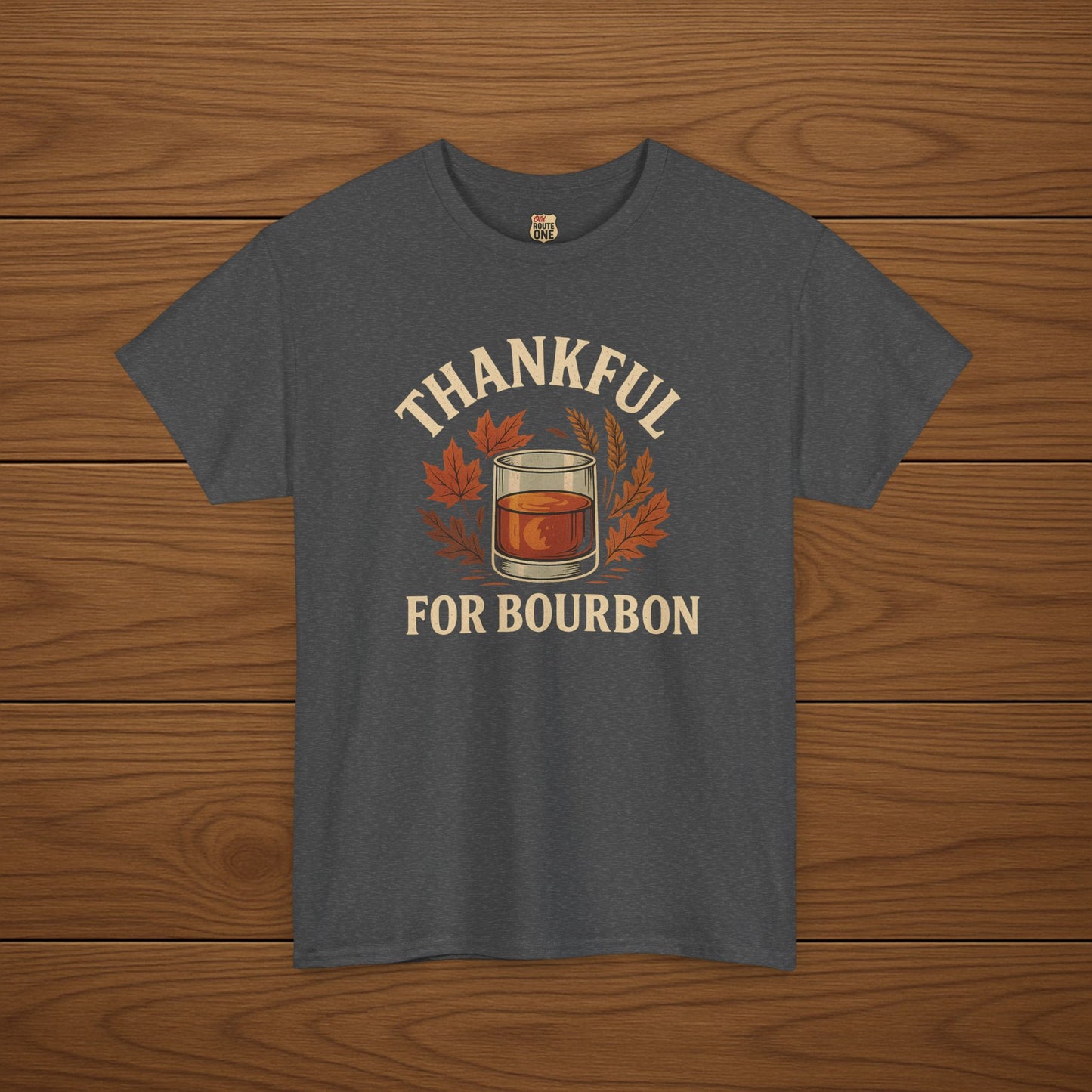 THANKFUL FOR BOURBON Cotton T-shirt, Stylish Casual Wear, Gift for Whiskey Enthusiasts, Perfect for Parties & Celebrations