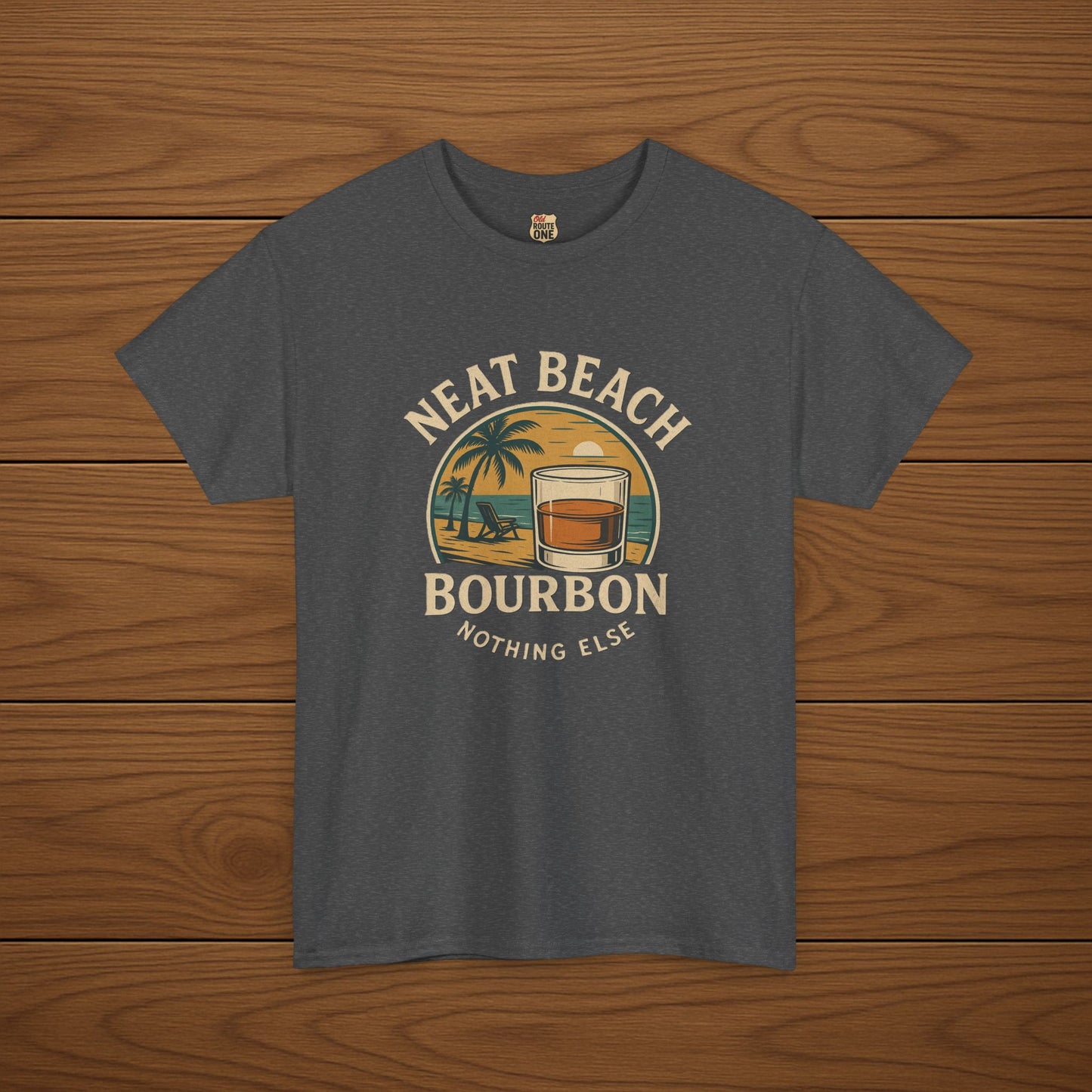 NEAT BEACH Cotton T-shirt, Stylish Casual Wear, Gift for Whiskey Enthusiasts, Perfect for Parties & Celebrations