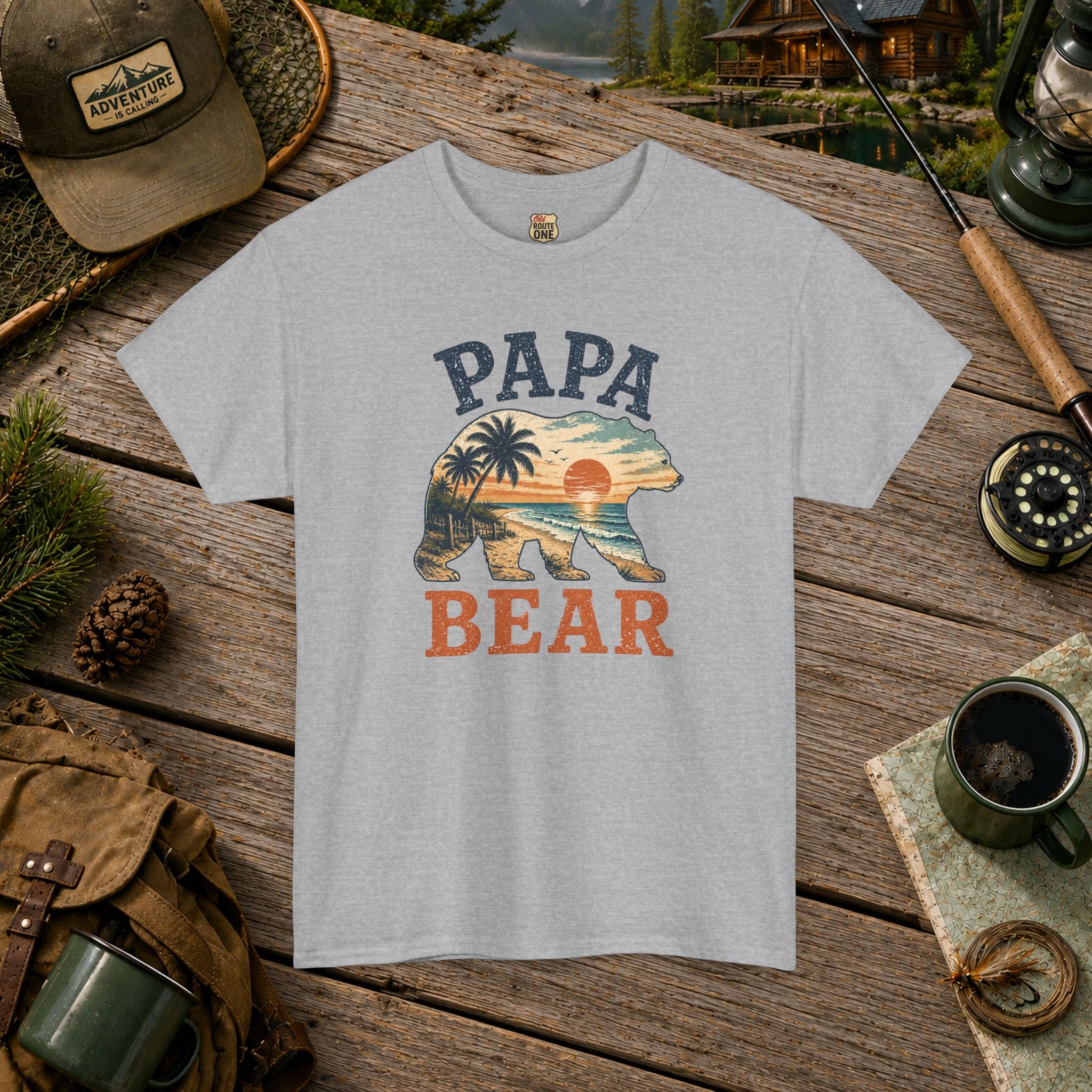 Papa Bear T-Shirt beach scene