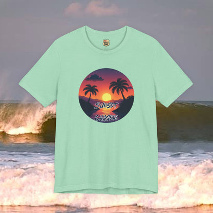 Sunset Chaser T-shirt,  tropical palms, comfy cozy beach shirt