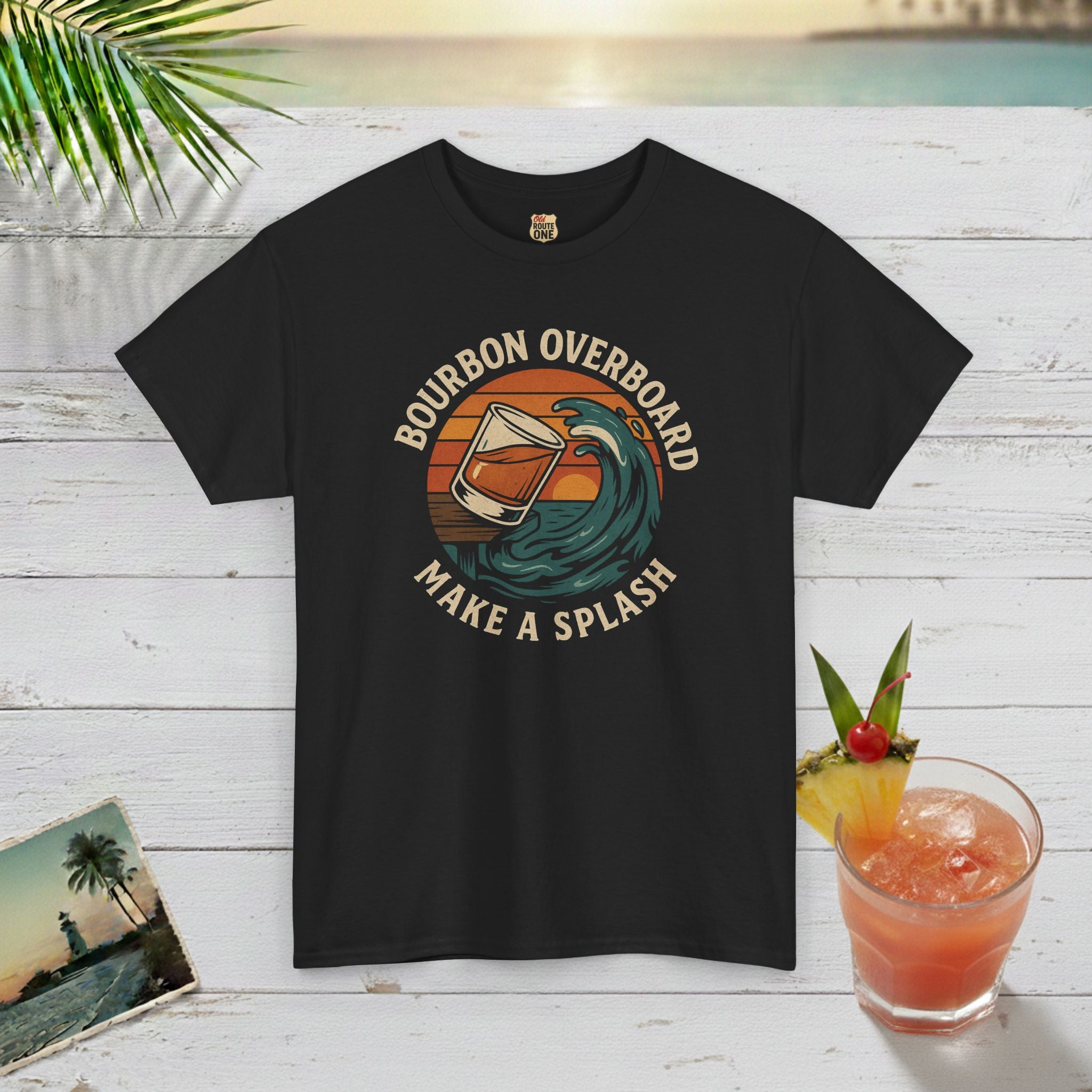 MAKE A SPLASH with BOURBON OVERBOARD T-shirt