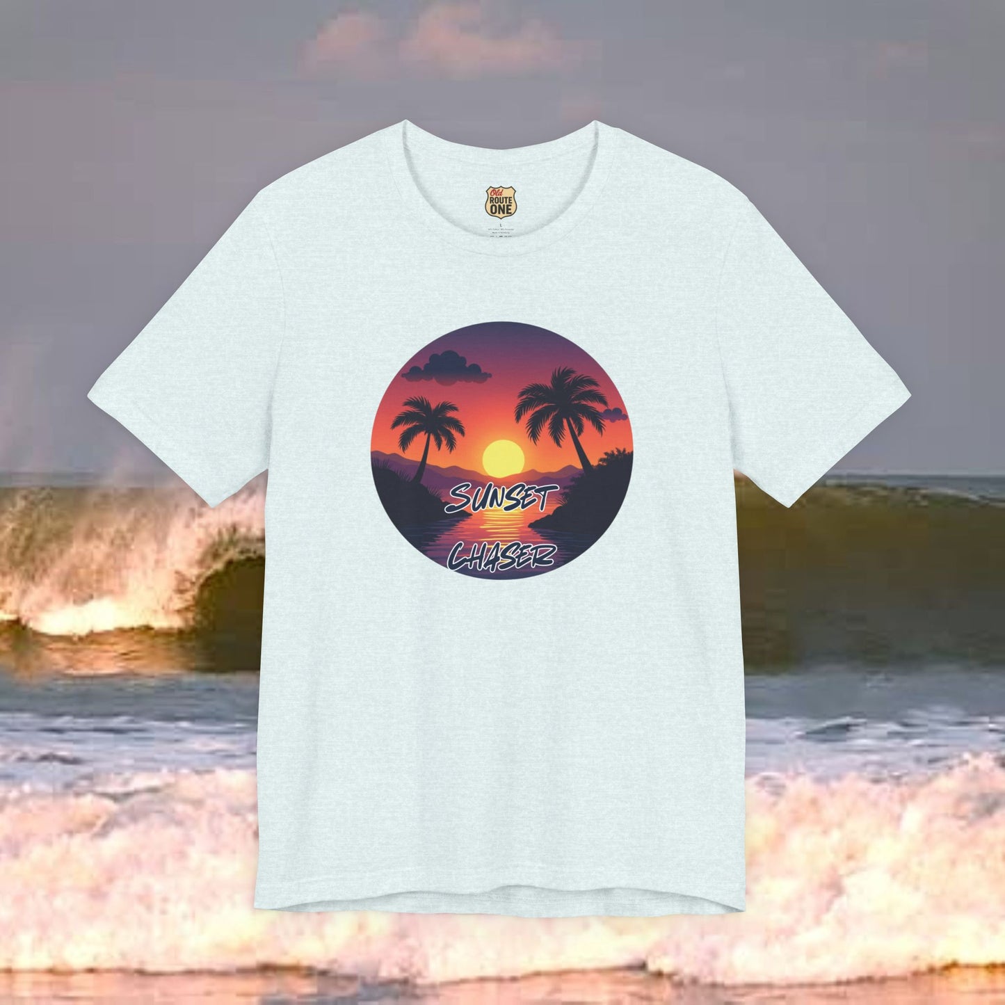 Sunset Chaser T-shirt,  tropical palms, comfy cozy beach shirt