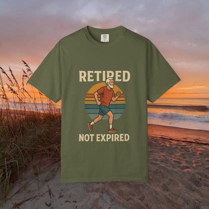 Retired Not Expired Marathon Runner, Retirement Gift T-Shirt Dad Birthday tshirt Granddad gift Retired Father Gift Shirt Nature Lover Gift Hiking Tee Outdoors shirt