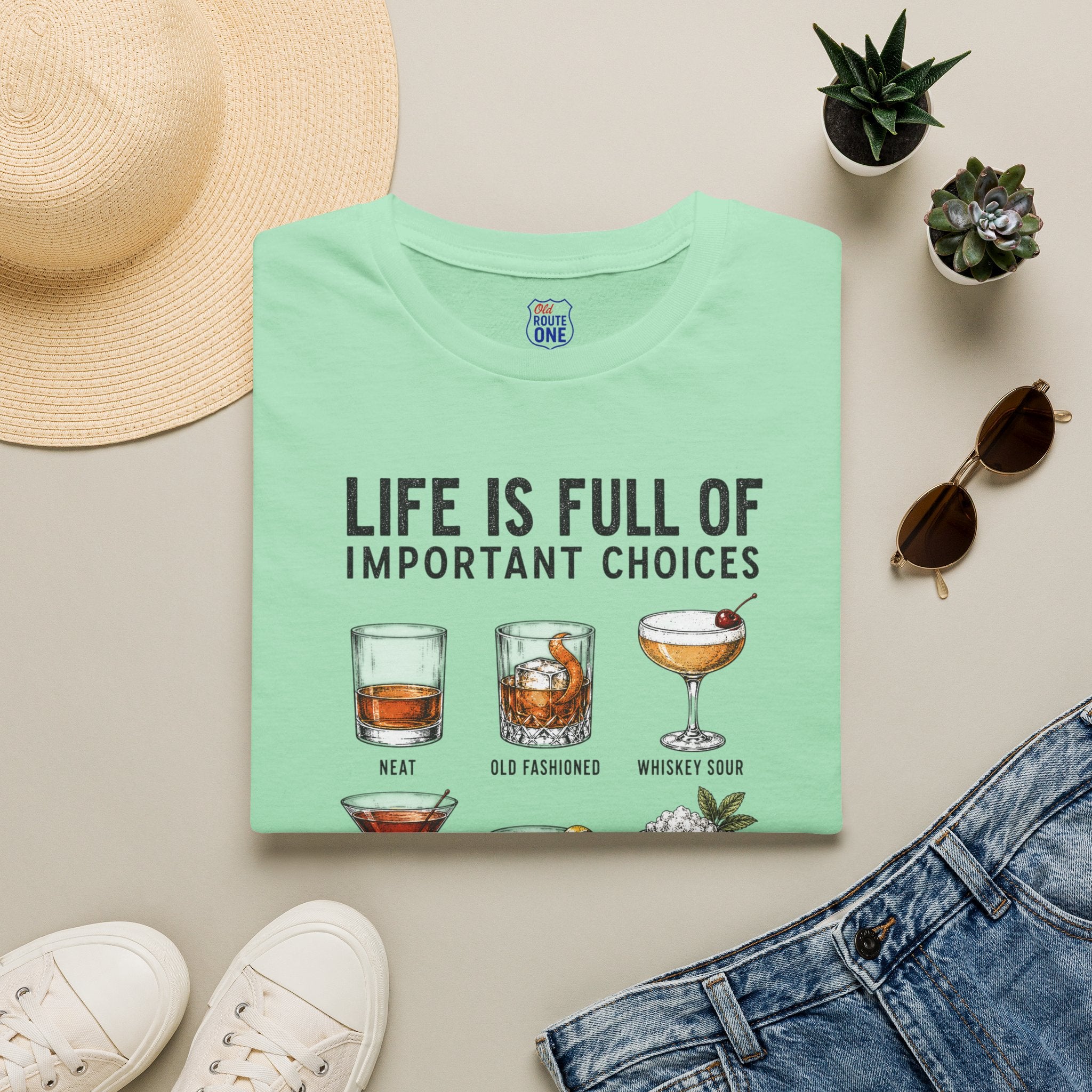Life Is Full Of Important Choices cocktail T-Shirt