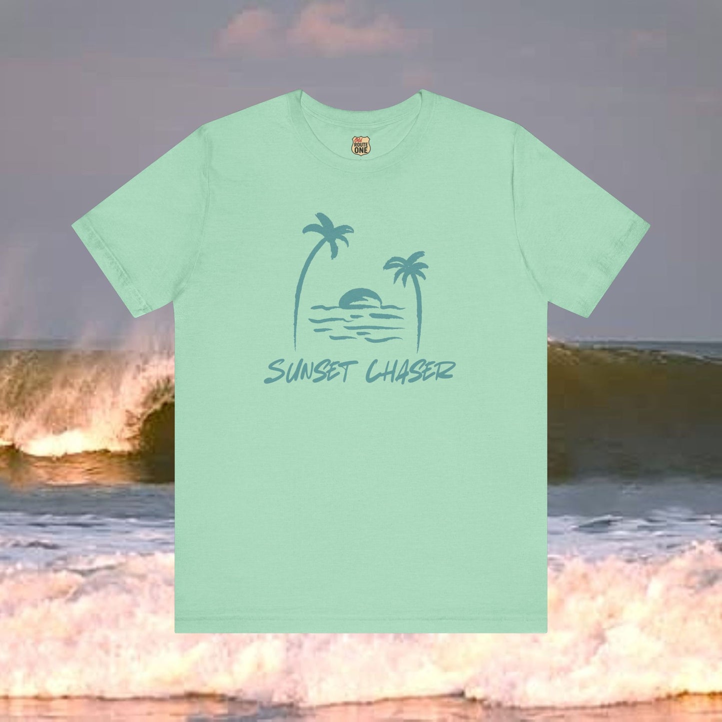 Sunset Chaser T-shirt Tropical Beach Design, Coastal Freedom Collection