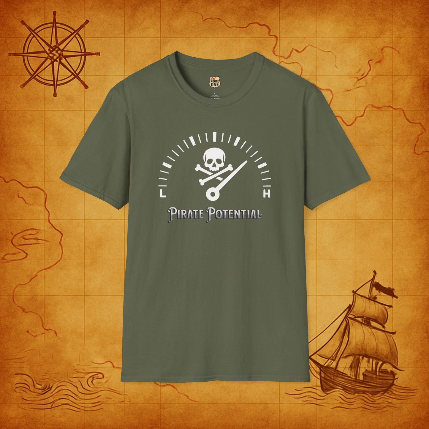 Pirate Potential T-Shirt, Fun Graphic Tee, Casual Gift Apparel, Perfect for Parties, For Him/Her