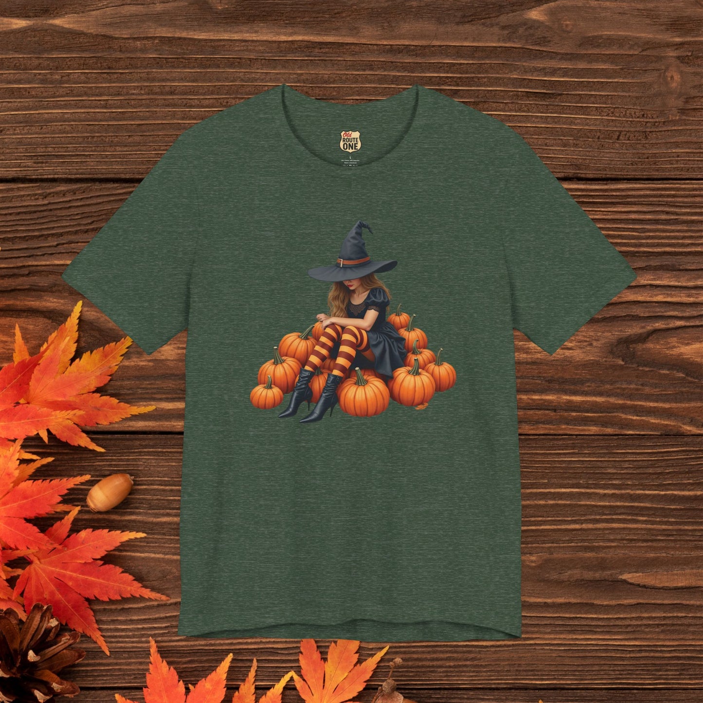 Shy Halloween Witch Short Sleeve Tee - Spooky Fashion, Autumn Style, Pumpkin Lovers Gift, Cute Witch Shirt, Festival Apparel, Comfy [...]