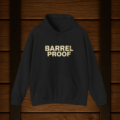 Barrel Proof Hoodie — Vintage Whiskey Label Sweatshirt