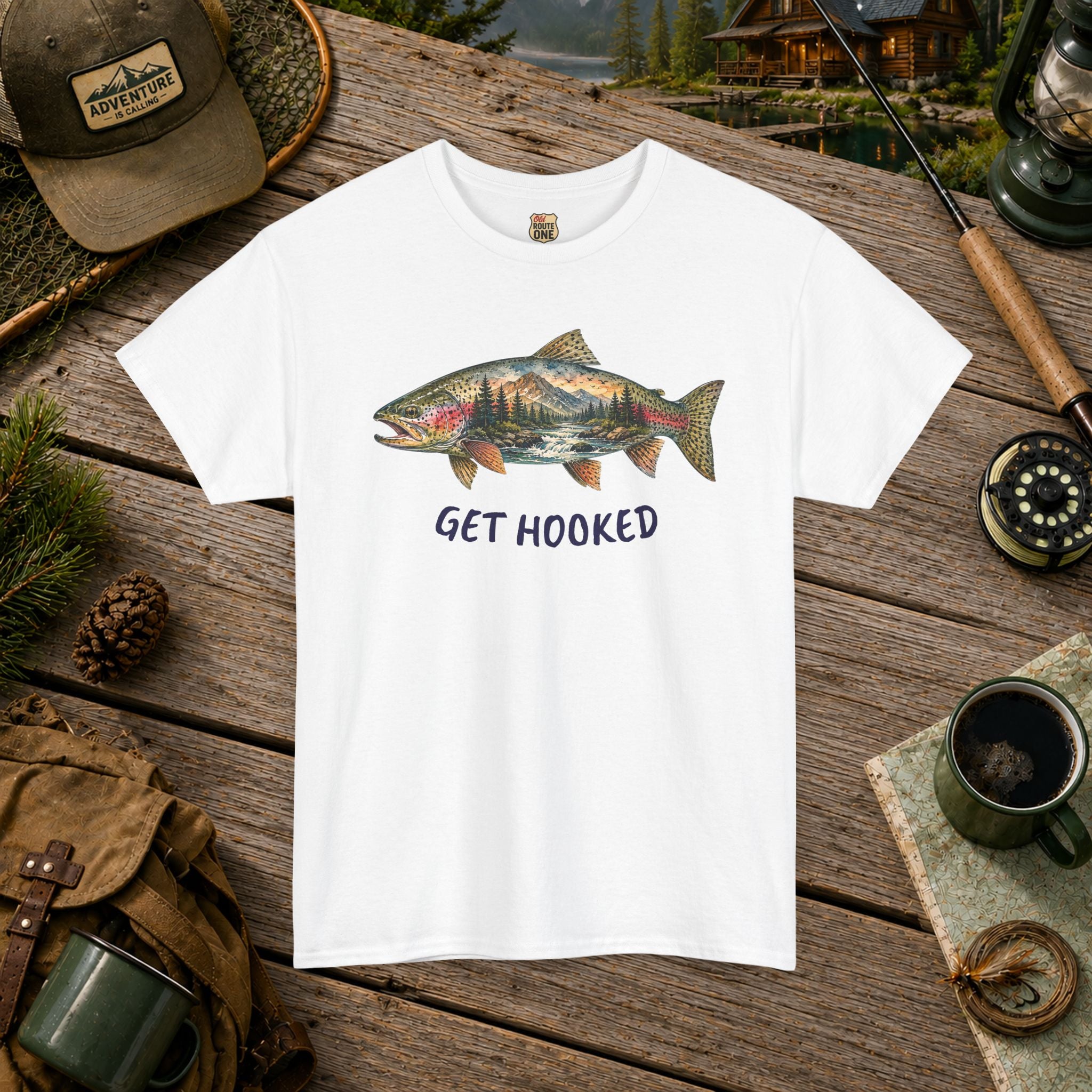 Get Hooked Trout Fishing T‑Shirt